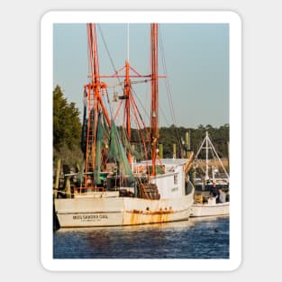 Shrimping boat in the intercoastal waterways Sticker